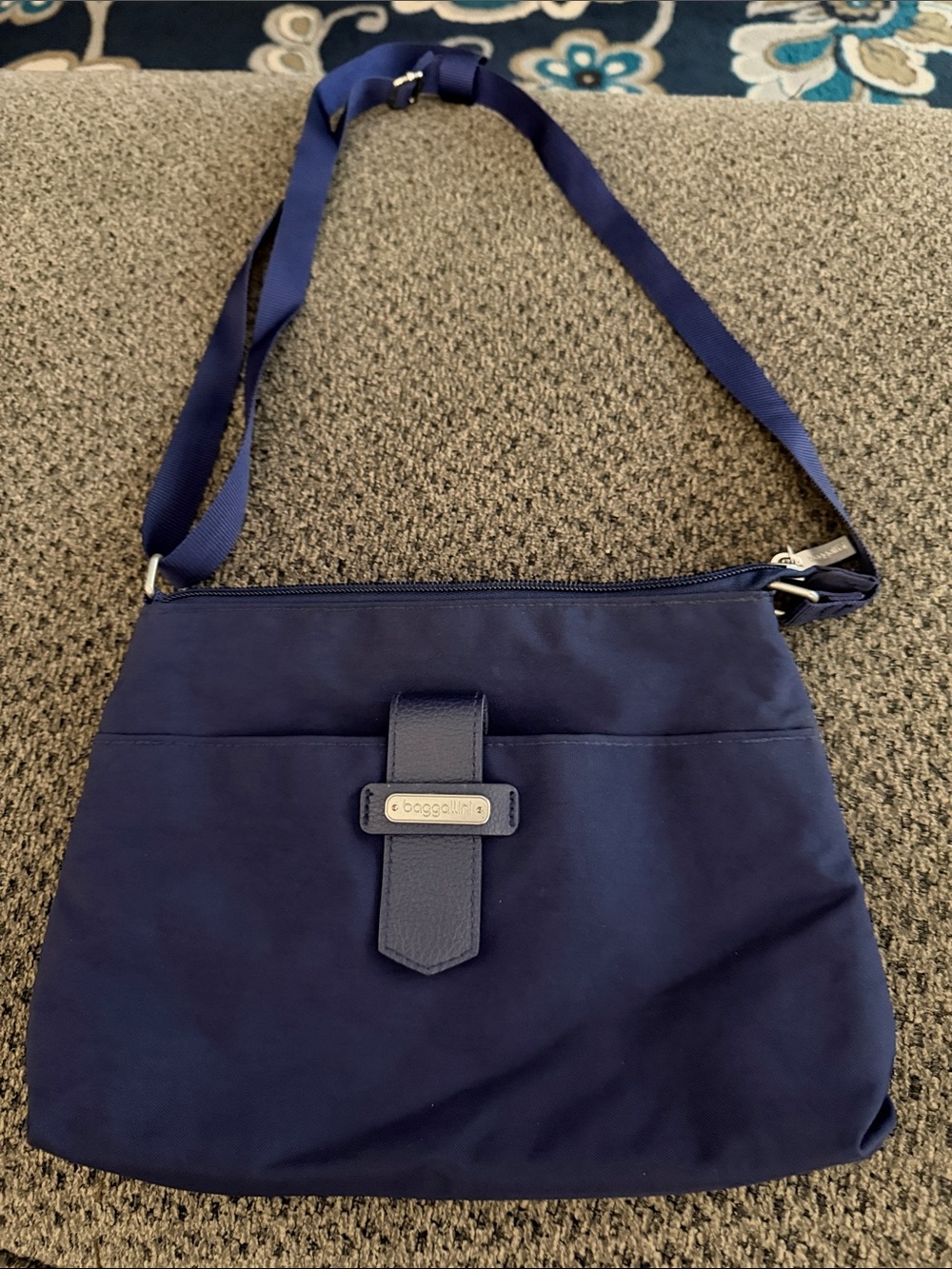 Baggallini Navy Crossbody with Strap Detail